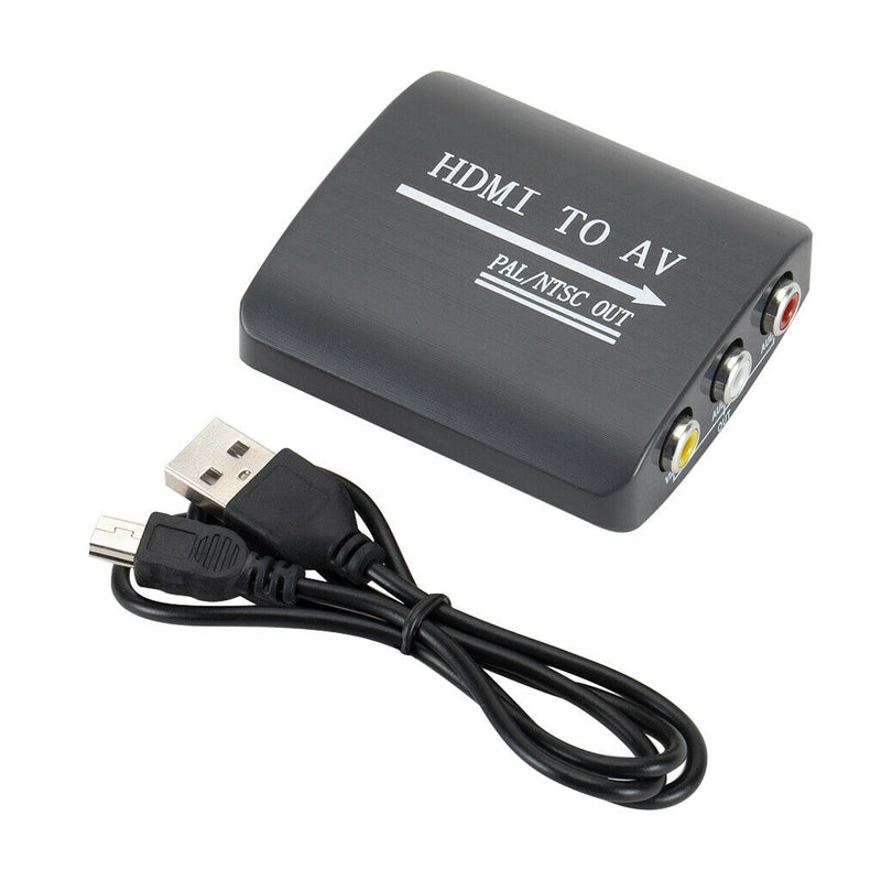HDMI to Composite RCA Converter Video Audio HDMI Adapter Box Connector Black