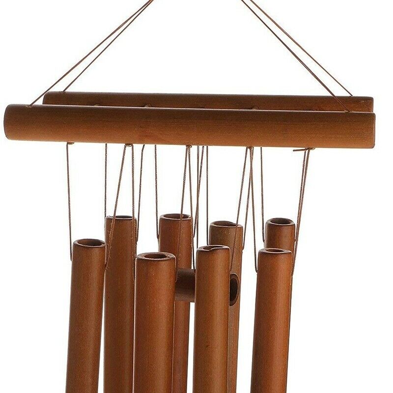 Hand-Crafted Bamboo Tubes Wind Chimes Hollow Tuned Music Natural Bamboo Win