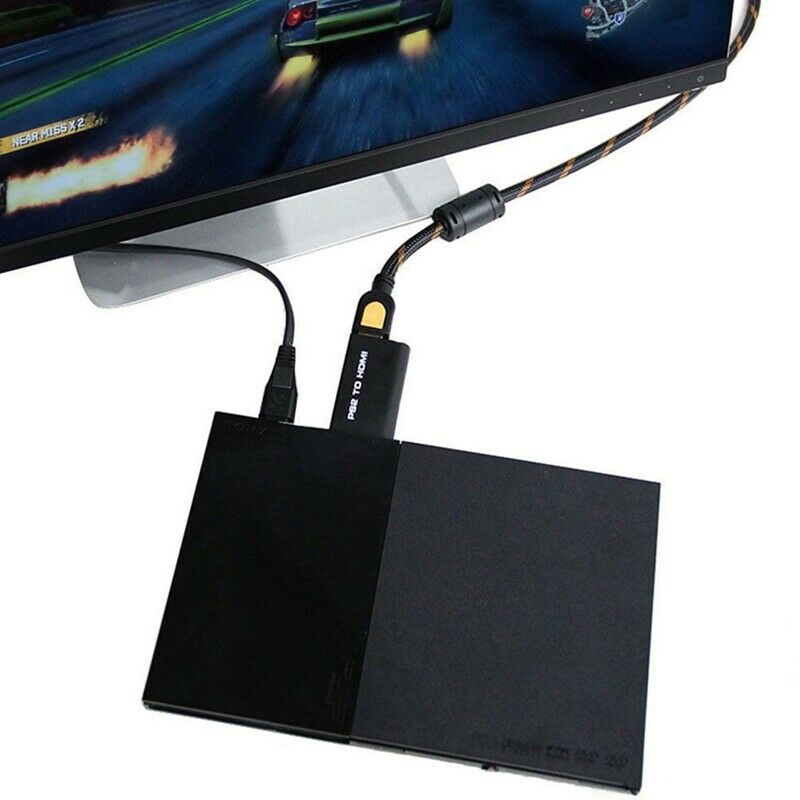 PS2 to HDMI Video Converter AV Adapter w/ 3.5mm Audio Output for HDTV Monit U1R4