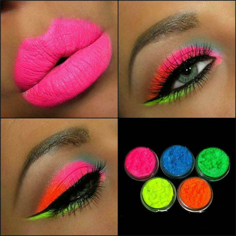 6Colour Metallic Glitter Shimmer Eyeshadow Neon Powder Pigment Eye Shadow Makeup