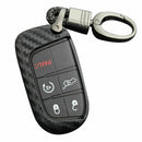 Carbon Fiber Key Fob Chain For Jeep Dodge Chrysler Accessories Cover Cas DQL