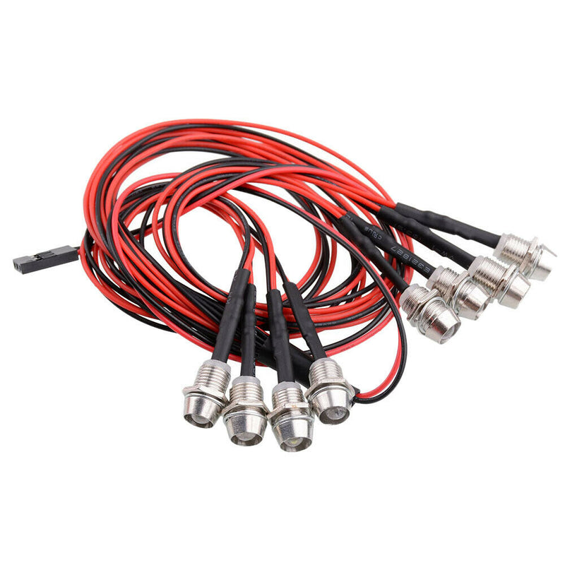 8pcs RC 5mm LED Lights Headlight Spotlight for 1/5 1/8 1/10 1/12 1/16 RC Buggy