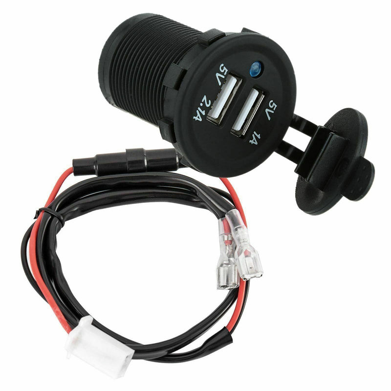 12V/24V 3.1A Car Cigarette Lighter Socket Dual USB Charger Adapter LED Voltmeter