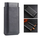 Leather Travel Cigar Holder Protective Storage Box Sleeve Holding 3 Cigars