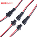 10pairs/Set 2Pin 10cm Connector Plug Wire Cable 10 Female+10 M JR Gw
