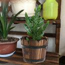 Wooden Round Barrel Planter Flower Pots Home Office Garden Decor U6 A5E5 We B3U6