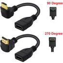 15cm High Speed HDMI 90 Degree Angled Male to HDMI Female Short Cable Ultra HD