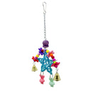 Parrot Rattan Star Shaped Chewing Toys Birds Swing Toys with Metal Bells Hanging