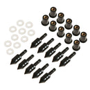 10 x Universal Windscreen Windshield Spike Bolts M5 Screw Well Nuts Black Alloy