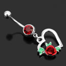 Holy Crystal Heart Dangle Navel Belly Button Ring Body Piercing Jewelry Gift