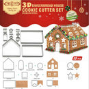 10pcs Gingerbread House Cookie Cake Cutter Mold Biscuit Mould For Christmas