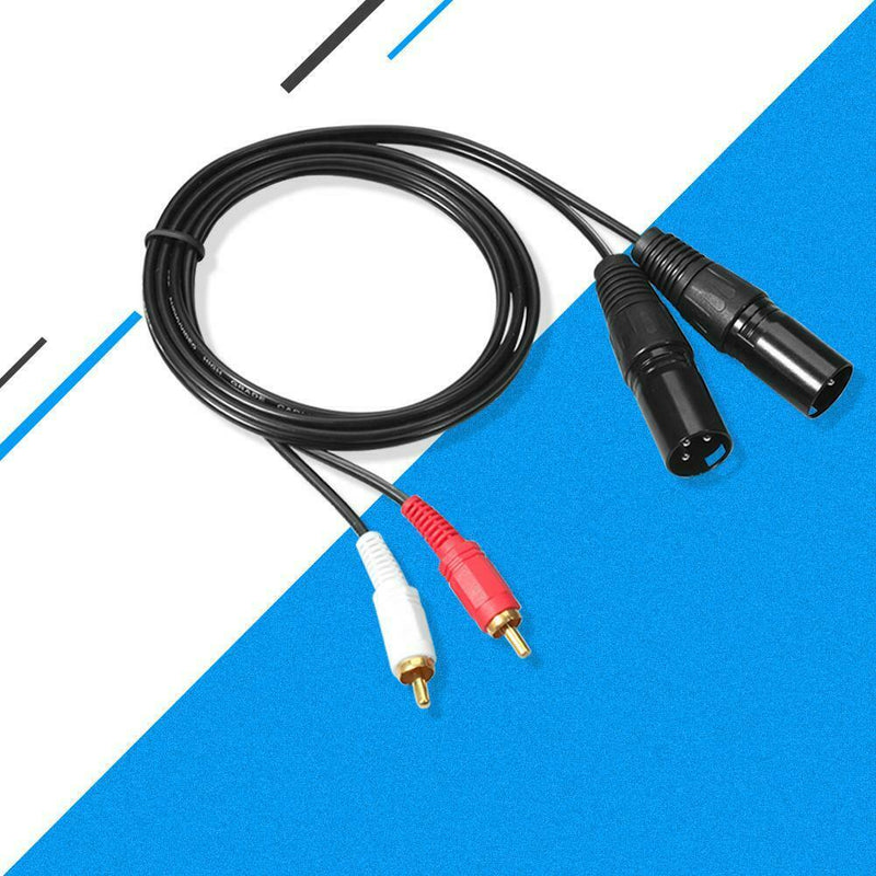 Dual RCA Male to XLR Male Cable 2 XLR to 2 RCA Plug HIFI Stereo Audio Cable