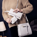 4Pcs Women Handbag Bags Set Synthetic Leather Clutch Purse Shoulder Messeng