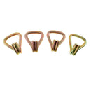 4 Pieces Heavy Duty Ratchet Double J Hook for 25mm Tie Down Strap Webbing