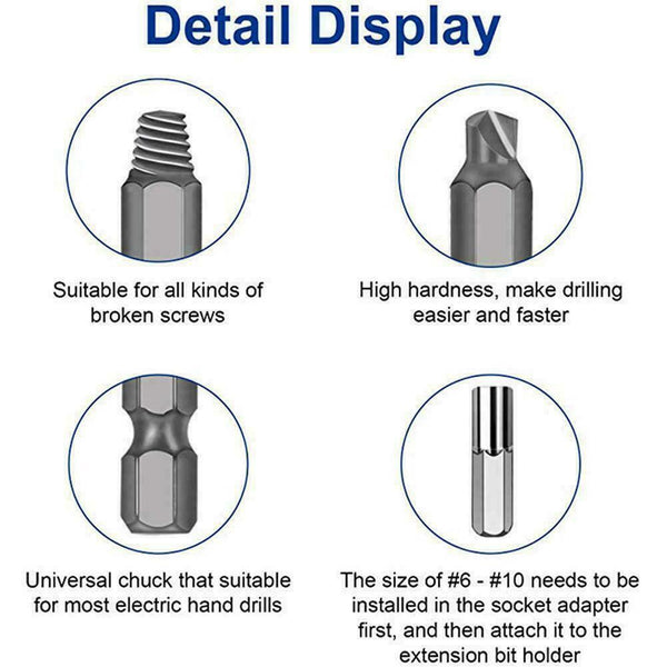 22Pcs Damaged Screw Extractor Speed Out Drill Bits Remover Bolt Set Kit Bro X6Z0