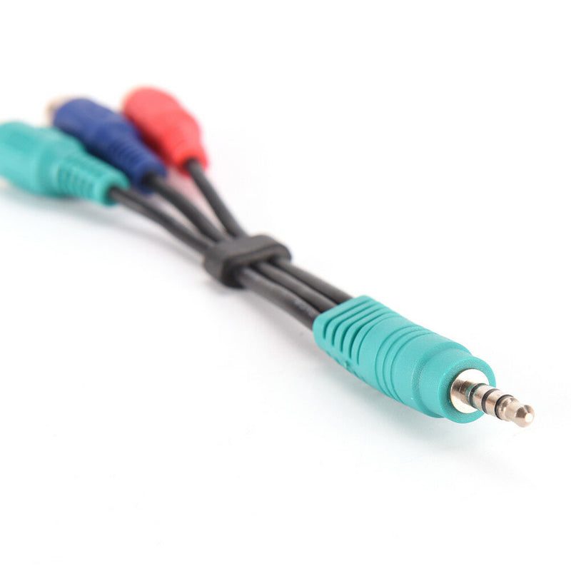3.5mm Mini AV Male To 3RCA Female Audio Video Cable Stereo Jack Adapter Cord FT