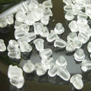 Elegant 500pcs Silicone CLEAR RUBBER EARRING BACK Stoppers Accessory for Lady