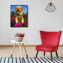 Dog Flower Diamond Painting 5D DIY Full Drill Embroidery Art Cross Stitch