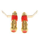 2pcs Speaker Terminal Binding Post Banana Plug Socket Connector, Red