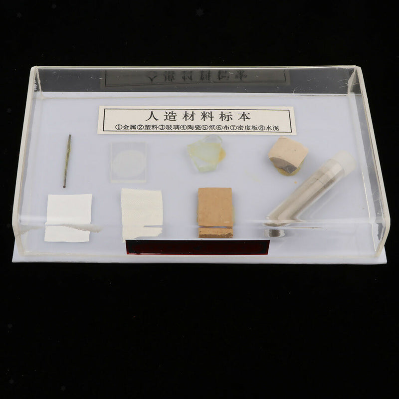 7 Kinds of Artificial Materials Specimens Display Collection , 6.7x4x1.2inch