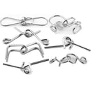 7Pcs IQ Test Toys Mind Game Brain Teaser Metal Wire Puzzles Magic Trick Toys