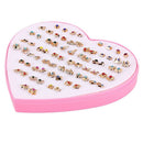 4X(36Pairs Women Girls Crystal Diamante Flower Ear Studs Earrings Jewelry SM1L1)
