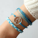 3pcs Boho Ethnic Weave Rope Bracelet DIY Beads Bangles Jewelry (Style 1) A