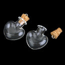 10pcs glass cork bottle glasses ampoules wool bottle pendants heart form N1Y2
