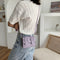 Hit Color Leather Crossbody Bags Women Small Shoulder Pouch (Light Purple)