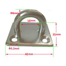 316 Stainless Steel Square Pad Eye 6mm Ring Sail Shade Plate Boat Rigging M6