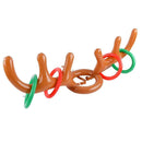2 Set PVC Inflatable Antler Headband Christmas Elk Head Throw Ring Kid Toys