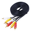 3 RCA Composite Male to Male Audio Video AV Cable for DVD TV