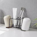 Wrought Iron Toothbrush Rack Bathroom Set Cup Storage Rack Strong Suction W