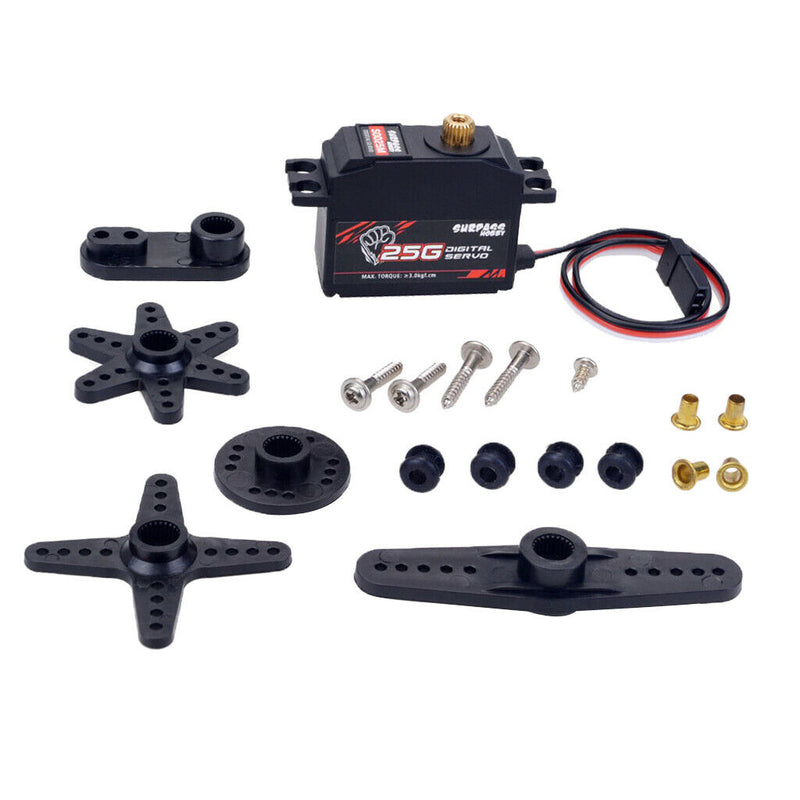 25g Plastic Gear Servo for 1/12 RC Car Aircraft RC Boat Robot S0025M