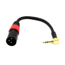3 Pin XLR male to Right Angle 3.5mm Stereo Jack Mic Audio Cable