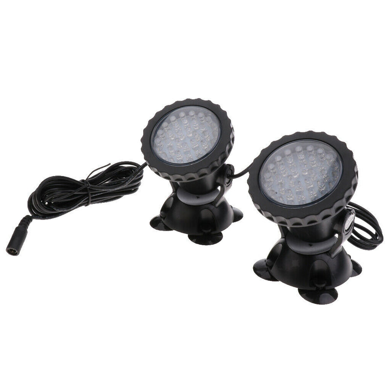 2pcs 36LED 7-Color Underwater SpotLight Waterproof Aquarium Pond Fish Tank Lamp