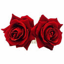 Rose Flower Hair Clip Slide Flamenco Dancer Pin Flower Brooch Lady Hair Sty