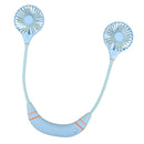 Portable Rechargeable Fan Air Cooler Mini Neckband Lazy USB Dual Sports Fan