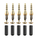 5x 3.5mm 1/8" 4 Pole TRRS Stereo Male Head Jack Plug Audio Connector Black