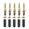 5x 3.5mm 1/8" 4 Pole TRRS Stereo Male Head Jack Plug Audio Connector Black
