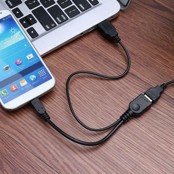 CableDeconn C0204 USB to USB+Micro 5 Pin Female to Male Y OTG Converter Cable