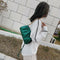 Women Chain Shoulder Bags PU Leather Cloud Party Clutch Handbag (Green)