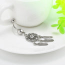 Crystal Rhinestone Dream Catcher Body Piercing Belly Button Navel Ring Bar N Gw