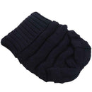 Knit Slouchy Beanie Oversized Thick Cap Hat Unisex Slouch Navy Blue