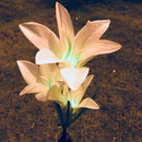 Solar Powered Lily Flower LED Light Yard Garden Path Landscape Lamp Outdoor