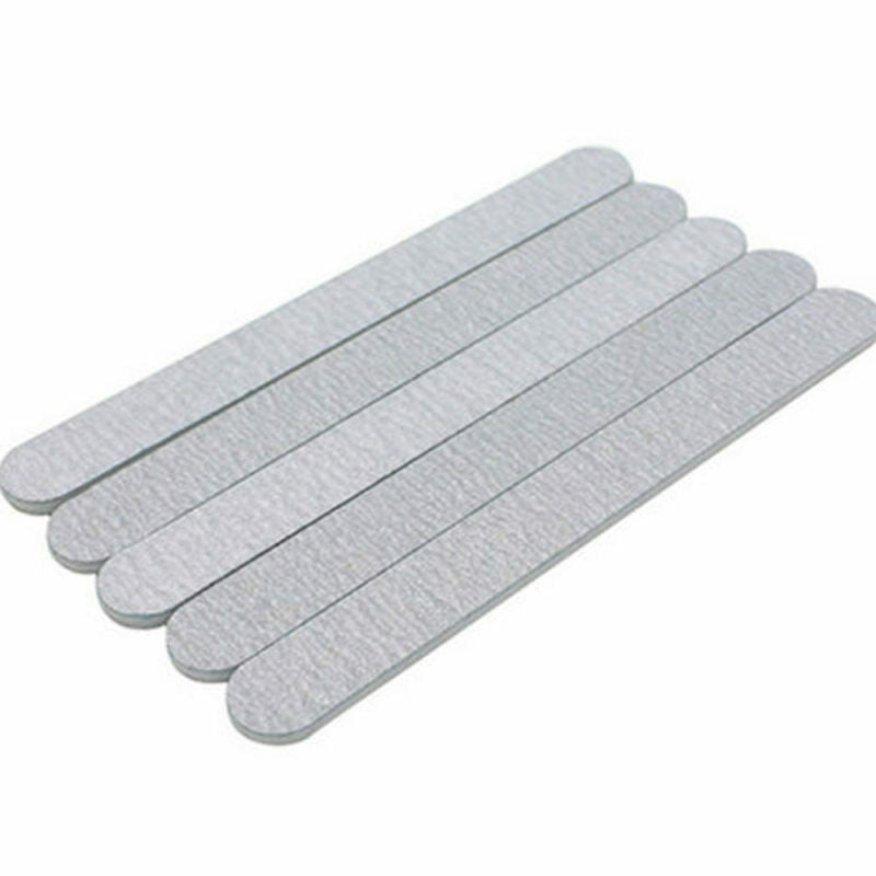 50 x Nail Files 100/180 Grey Round Double Side Grit Nail Art Tools Manicure WWZ