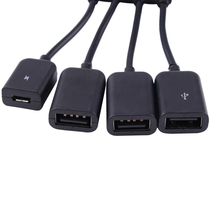 4 Port Micro USB Power Charging OTG Hub Cable fit for Android Tablet Smartphone