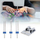 2/90 3/90 4/90 Sizes Double Twin Needles + Wrinkled Sewing Presser Foot