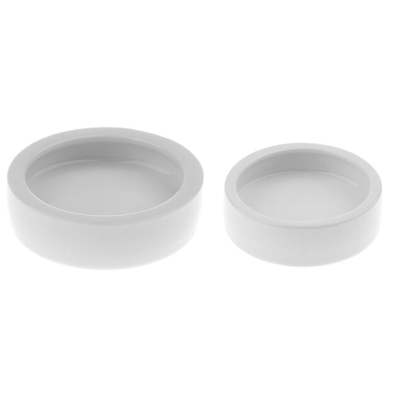 2 Pcs Reptile Ceramic Feeding Dish Food Water Bowl Feeder Worm Basin Tray