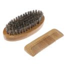 Mustache Care Wood Beard Comb Facial Shaving Boar Bristle Brush Beard Groomin 3C